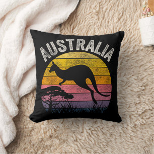 Australia Day Funny Australian Kangaroo Vintage Cushion