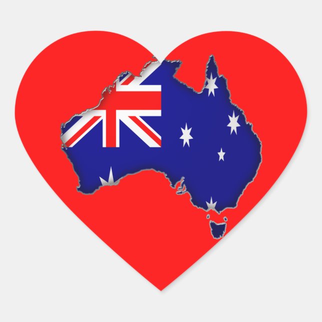 Australia Day Heart Sticker (Front)