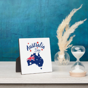 Australia Day Red Blue and White Plaque