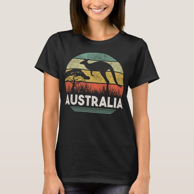 Australia Day Shirt Funny Australian Kangaroo Vint (Front)