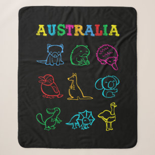 Australia Day Toddler Shirt Funny Animals Australi Sherpa Blanket