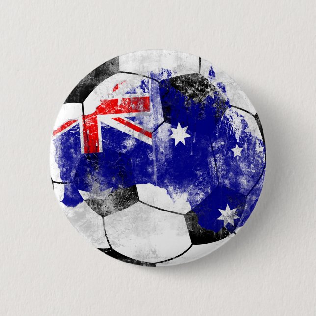 Australia Distressed Soccer 6 Cm Round Badge (Front)