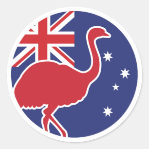Australia Emu Australian National Animal Flag Classic Round Sticker