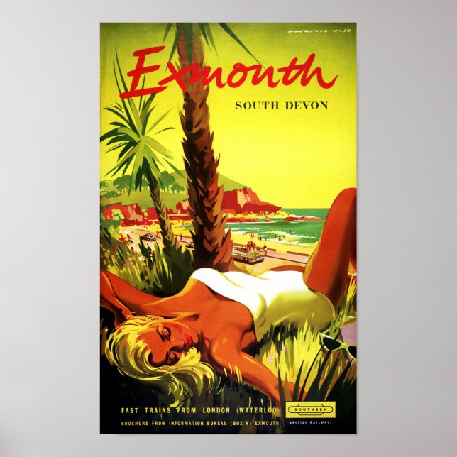 Australia Exmouth South Devon Vintage Poster (Front)