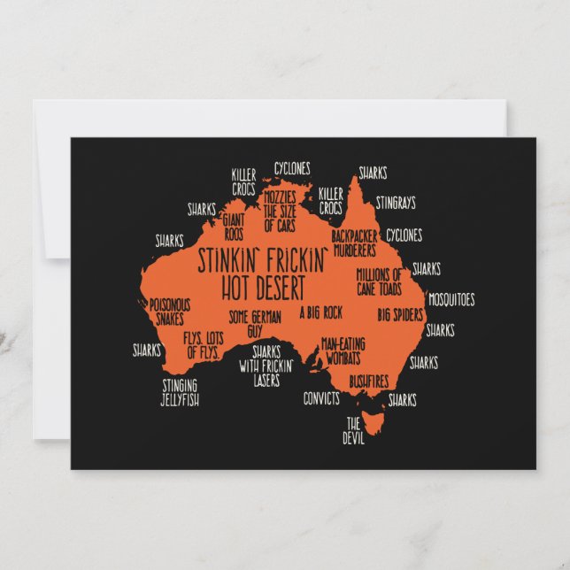 Australia Explained Mens Funny Birthday T-Shirts Card (Front)