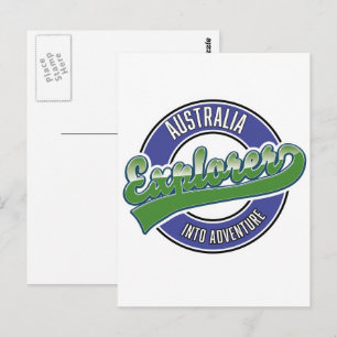 Australia explorer into adventure postcard