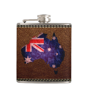 Australia Flag and Map #2 Hip Flask