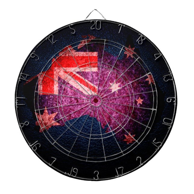Australia Flag and Map #3 Dartboard (Front)