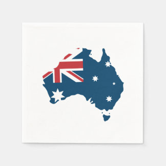 Australia Flag and Map Napkin
