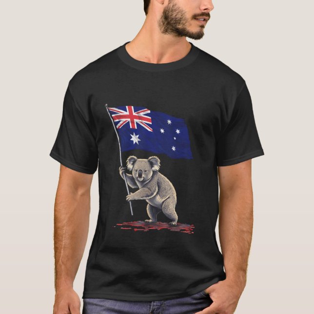 Australia Flag Australian Koala T-Shirt (Front)