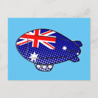 Australia Flag Blimp Balloon In Blue Sky Custom