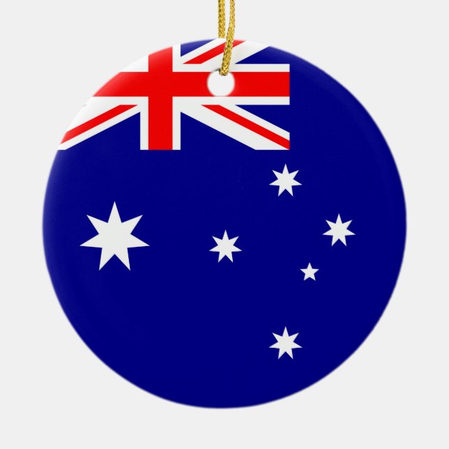 Australia Flag Ceramic Tree Decoration (Front)