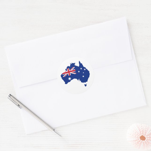 Australia flag classic round sticker (Envelope)