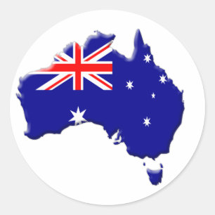Australia-flag-country-bevelled-edge Classic Round Sticker