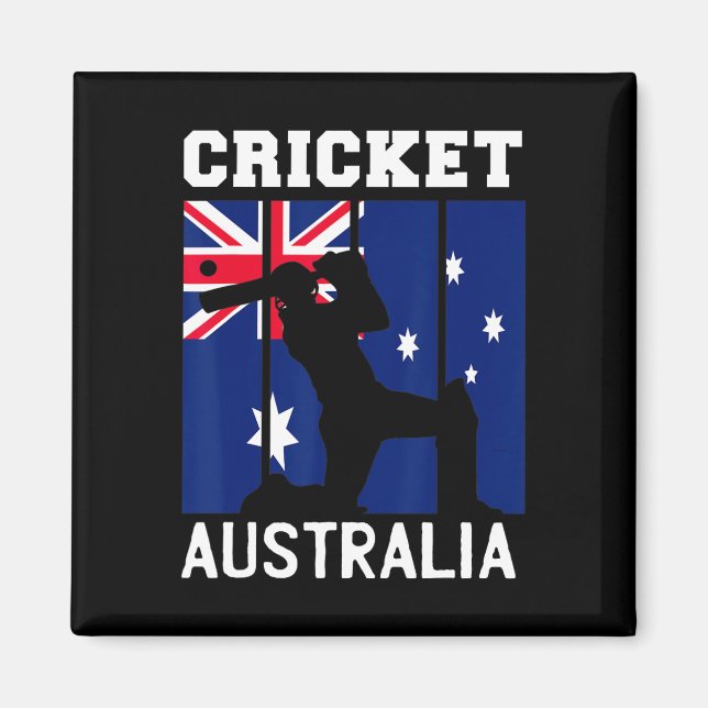 Australia Flag Cricket Fans Player Coach Australia Magnet (Front)