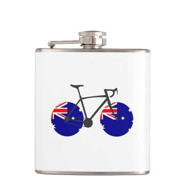 Australia Flag Cycling Hip Flask (Front)