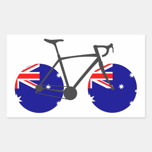 Australia Flag Cycling Rectangular Sticker (Front)