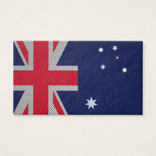 Australia Flag Design in Carbon Fiber Chrome Style