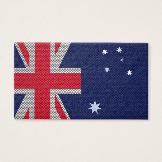 Australia Flag Design in Carbon Fiber Chrome Style (Front)