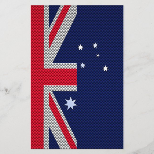 Australia Flag Design in Carbon Fibre Chrome Style Flyer (Front)