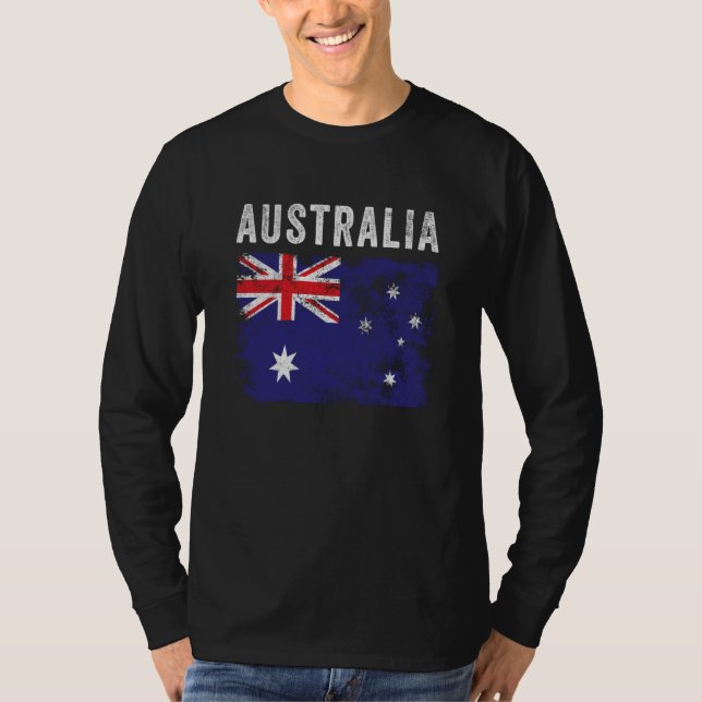Australia Flag Distressed Men Women Kids Australia T-Shirt (Front)