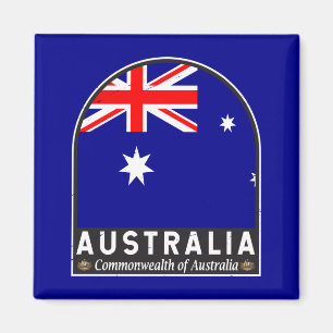 Australia Flag Emblem Distressed Vintage Magnet