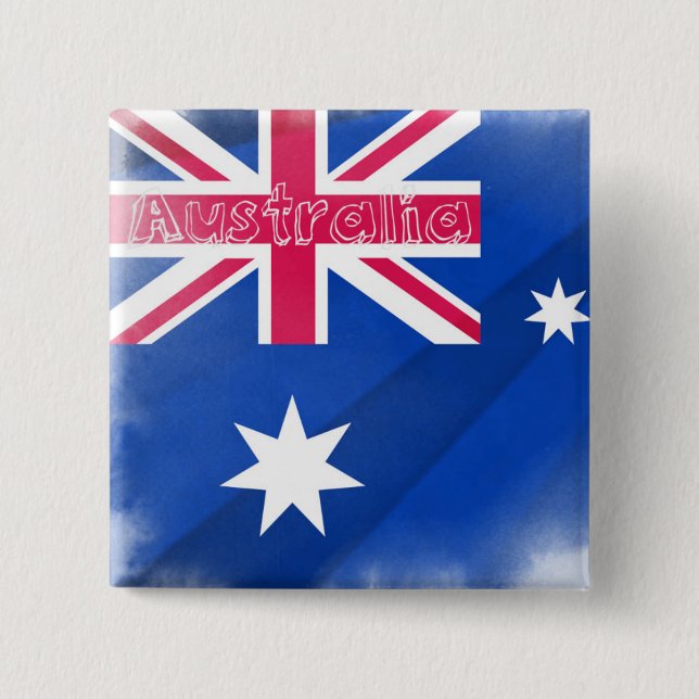 Australia Flag Fadeout 15 Cm Square Badge (Front)