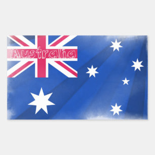 Australia Flag Fadeout Rectangular Sticker