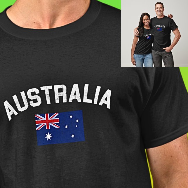 AUSTRALIA & Flag for Australia Day on Dark T-Shirt (Creator Uploaded)