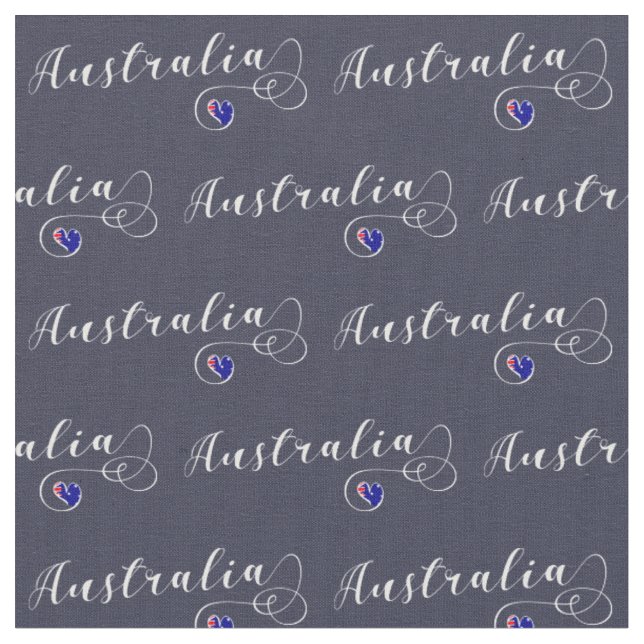 Australia Flag Heart, Australian Design Fabric (Close Up)