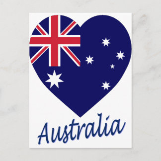 Australia Flag Heart Postcard