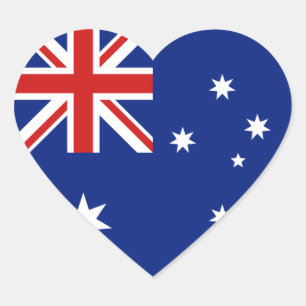 Australia Flag Heart Sticker