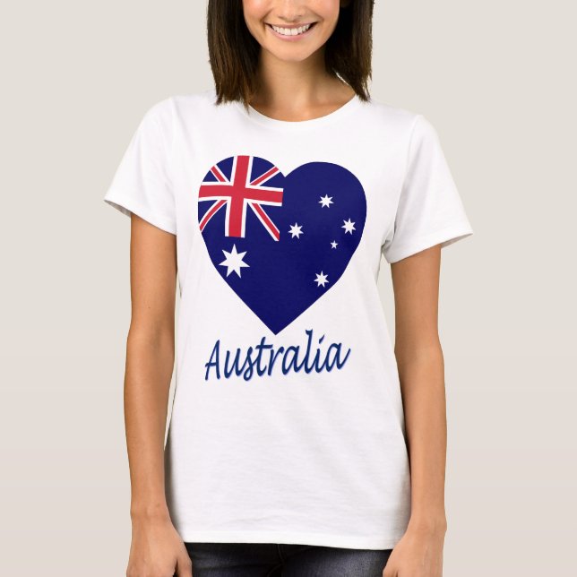 Australia Flag Heart T-Shirt (Front)