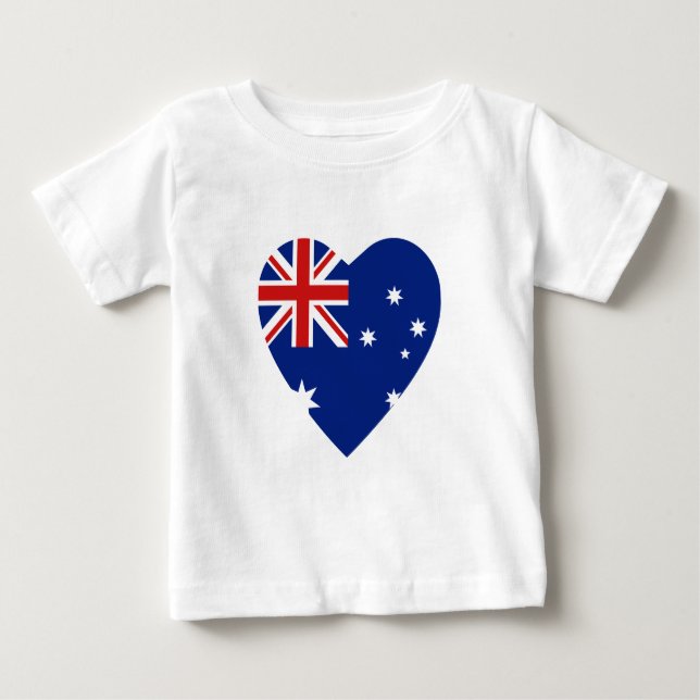 Australia Flag Heart T-Shirt (Front)