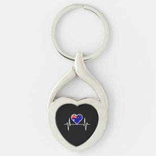 Australia Flag Heartbeat Key Ring