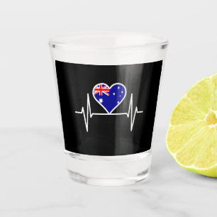 Australia Flag Heartbeat Shot Glass