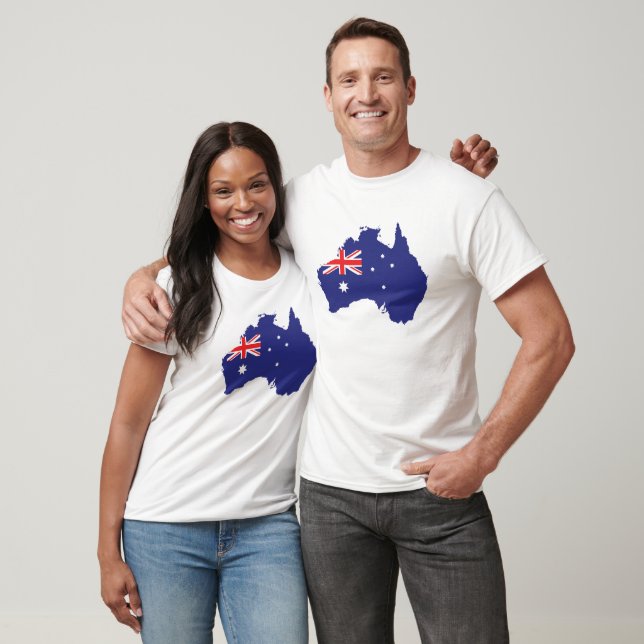 Australia Flag In Country Map T-Shirt (Unisex)