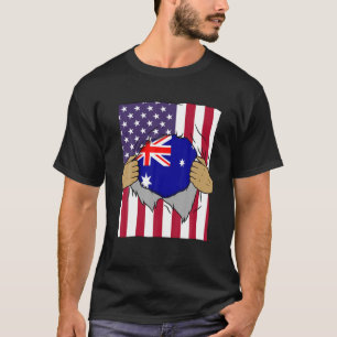 Australia Flag Inside Me Home Pride Australian Ame T-Shirt