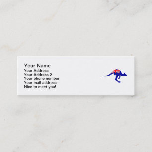 Australia flag kangaroo mini business card