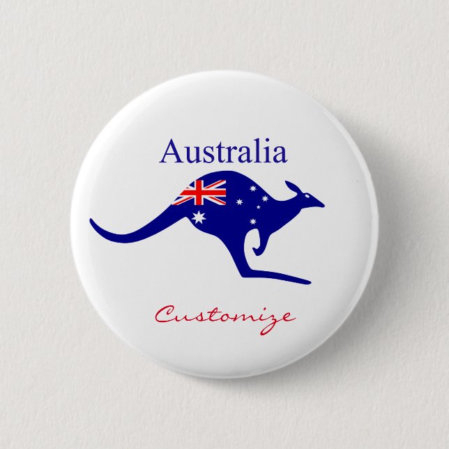 Australia Flag Kangaroo Thunder_Cove 6 Cm Round Badge (Front)