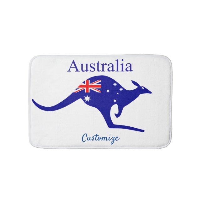 Australia Flag Kangaroo Thunder_Cove Bath Mat (Front)