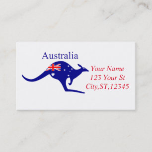 Australia Flag Kangaroo Thunder_Cove Business Card