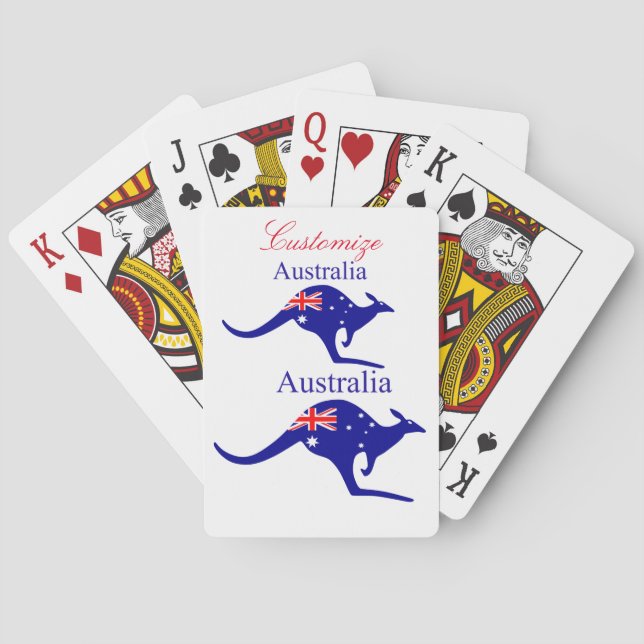 Australia Flag Kangaroo Thunder_Cove C Playing Cards (Back)