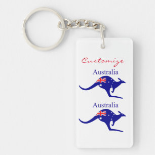 Australia Flag Kangaroo Thunder_Cove Key Ring