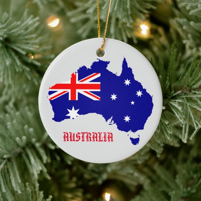 Australia Flag Map Circle Ornament (Tree)