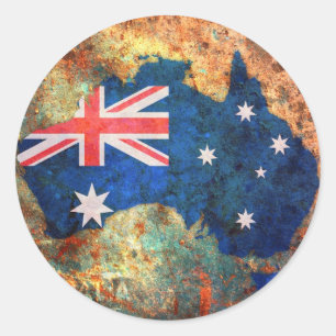 Australia Flag Map Classic Round Sticker