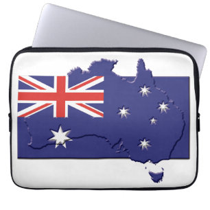 AUSTRALIA Flag Map Patriotic Computer Laptop Sleeve