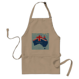 Australia Flag Map Silhouette Standard Apron