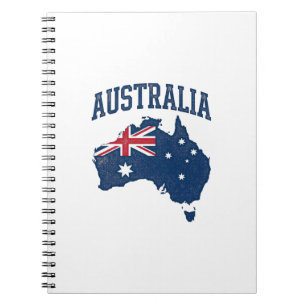 Australia Flag Map Vintage Distressed Graphic_1 Notebook