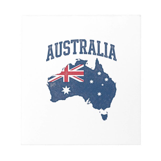 Australia Flag Map Vintage Distressed Graphic_1 Notepad (Front)